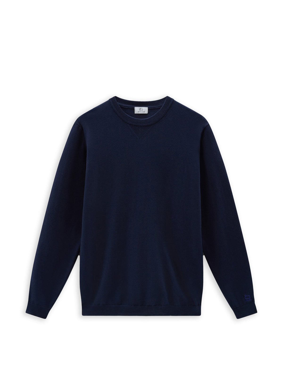 Woolrich Logo Crewneck Blue Men's Sweater
