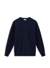 Woolrich Logo Crewneck Blue Men's Sweater