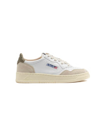 Autry Medalist Low Leather Suede White Green Women