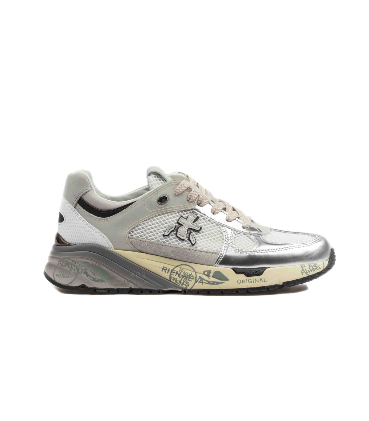 Premiata Mase 7402 Leather Mesh Silver Silver