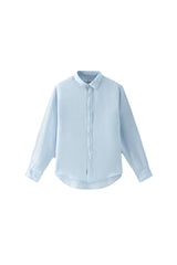 Woolrich Pure Linen Garment Dyed Shirt in Light Blue