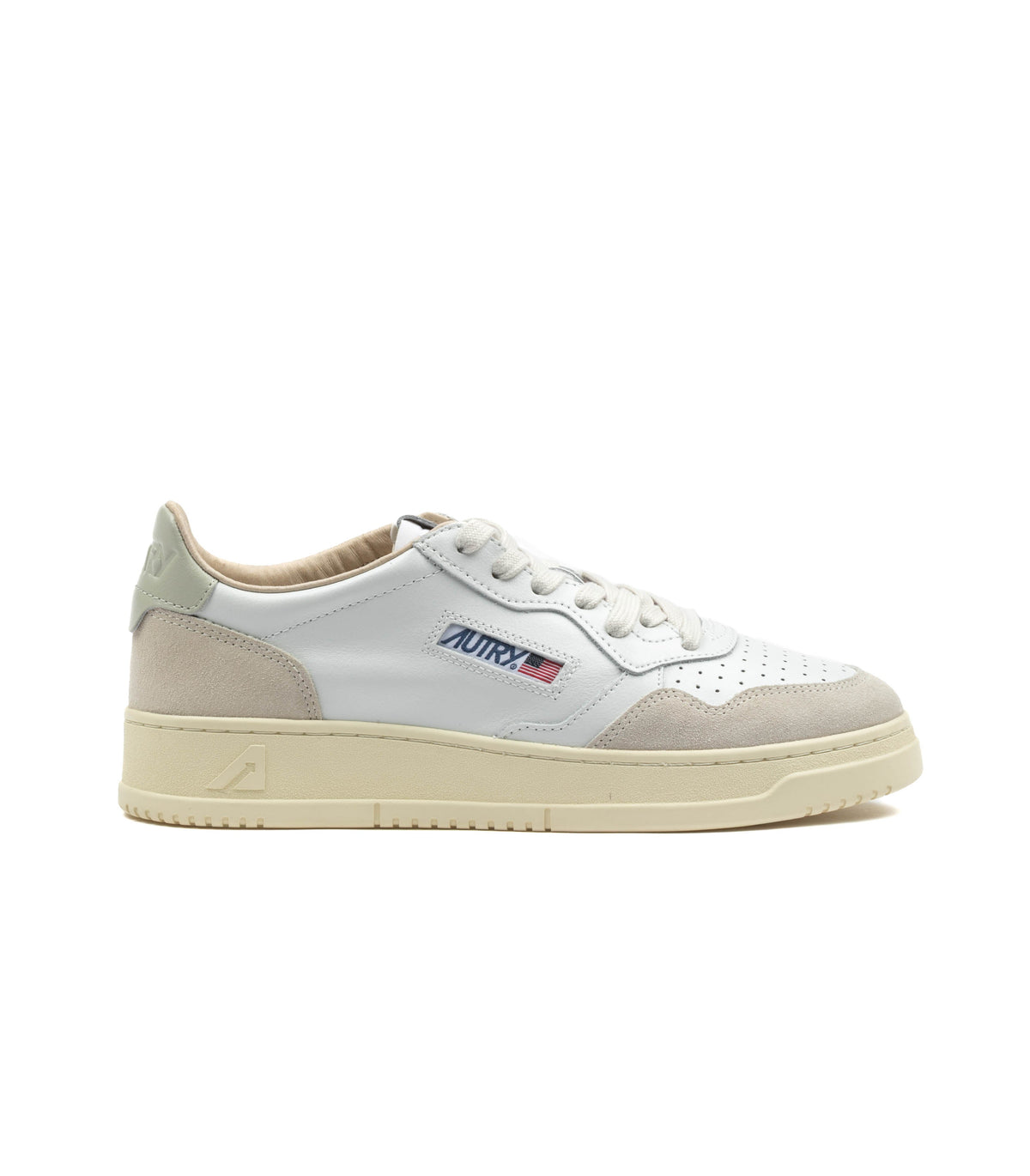 Autry Medalist Low Pelle Suede Bianca Beige Uomo