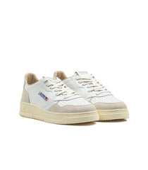 Autry Medalist Low Pelle Suede Bianca Beige Uomo