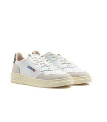 Autry Medalist Low Pelle Suede Bianca Marrone Uomo