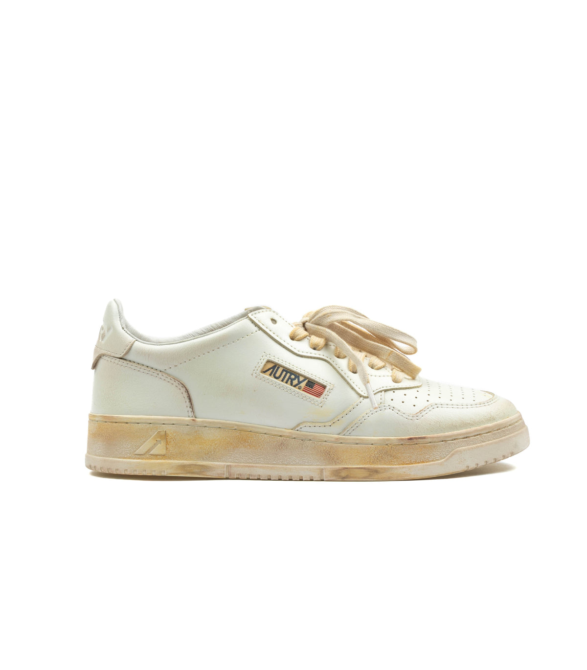 Autry Sup Vintage Low Leather White Uomo