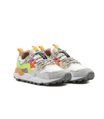 Flower Mountain Yamano 3 Woman Suede Mesh White Pastel Multi