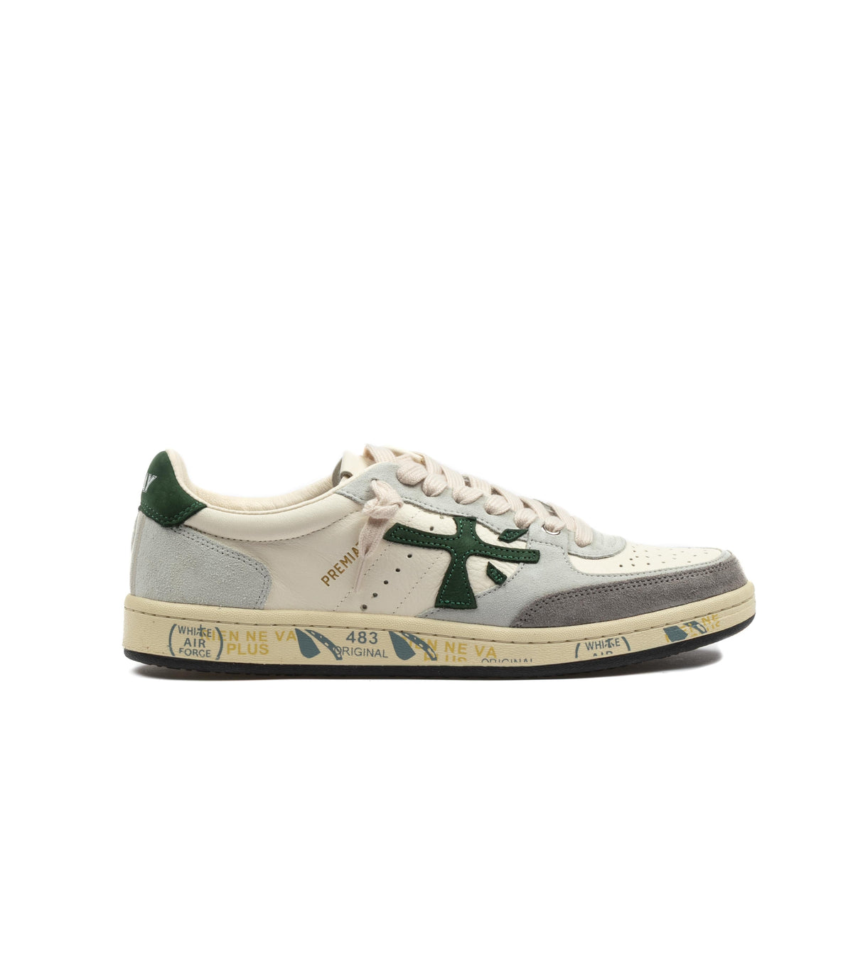 Premiata Basket Clay 7623 Bianco Grigio Verde