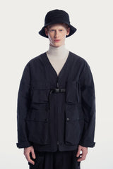 UNISEX V-NECK 3D POCKETS JACKET