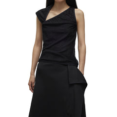 Y-3 WAFFLE WARP KNIT TOP / BLACK (WOMEN)