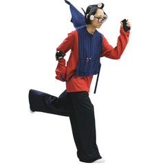 pushBUTTON UNDERLINE NAVY WIDE PANTS